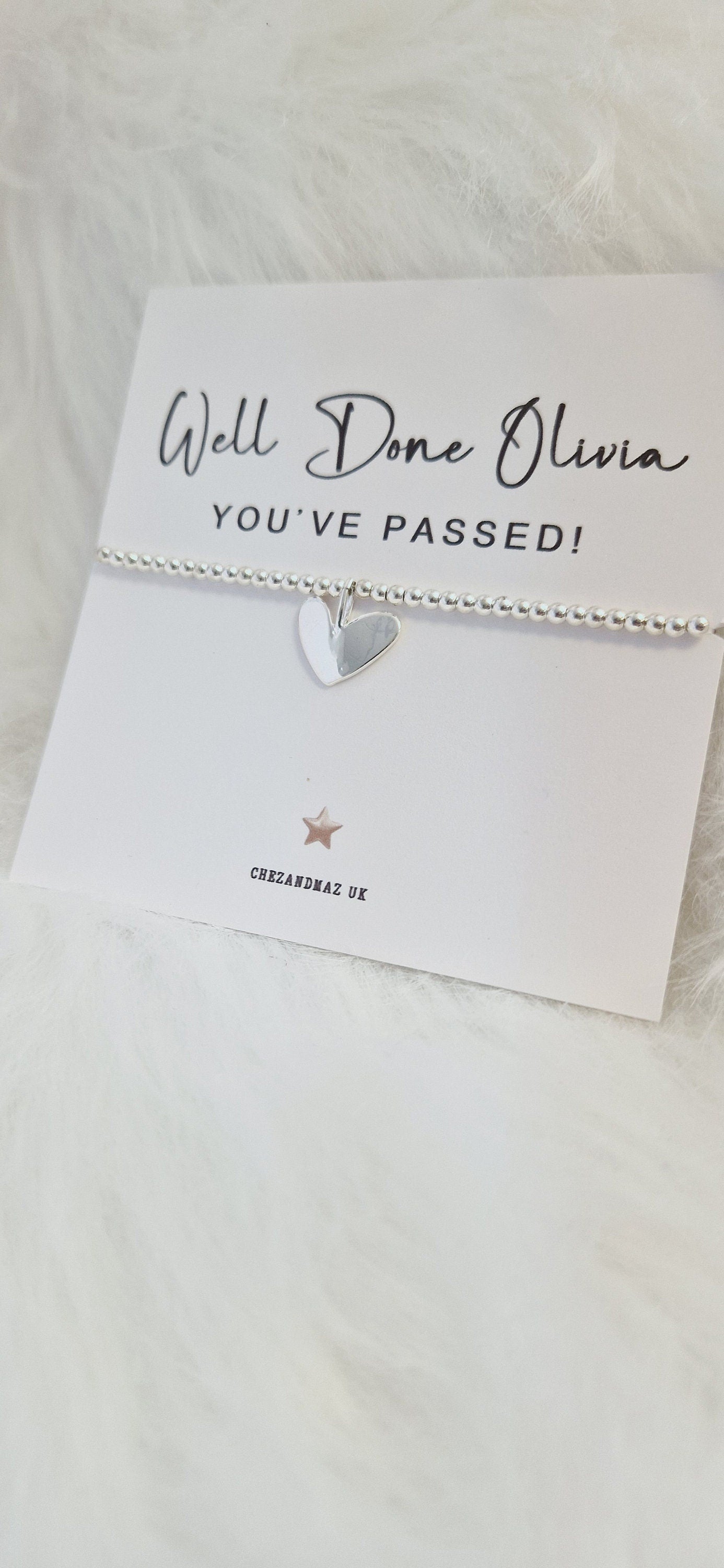 Personalized Congratulations Charm Bracelet: Silver Plated Heart