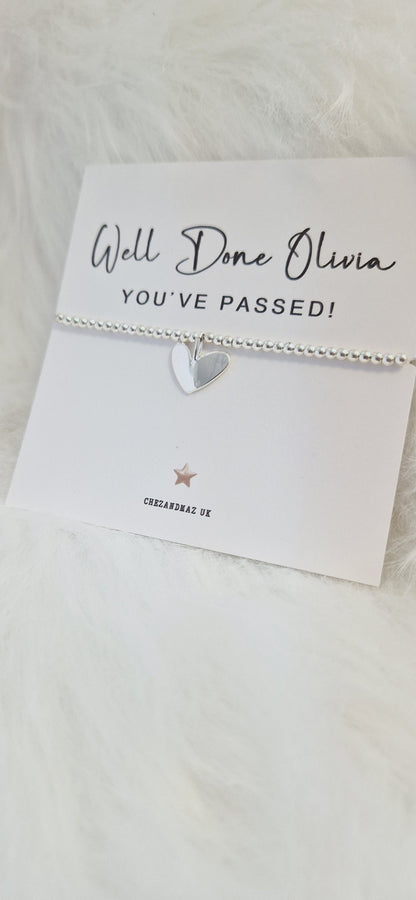 Personalized Congratulations Charm Bracelet: Silver Plated Heart