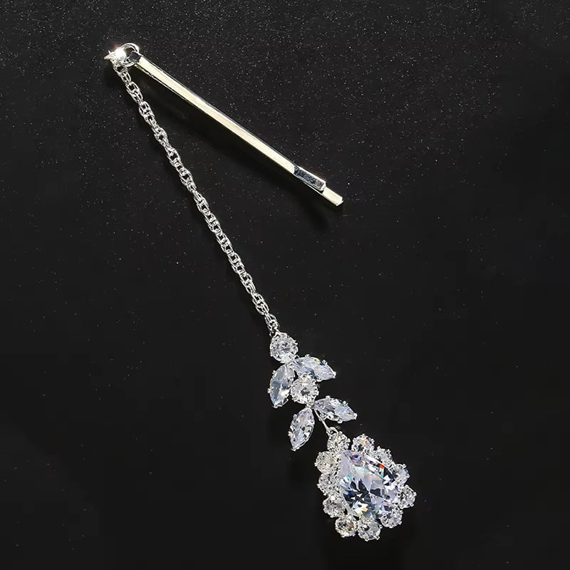 Fashion Indian Bridal Forehead Chain Headwear Wedding Accessories Elegant Headband Leaf Zircon Hair Chain Jewelry For Women