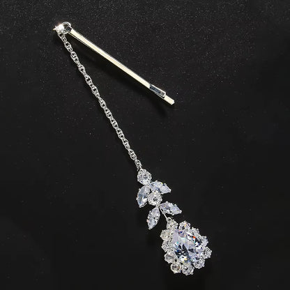 Fashion Indian Bridal Forehead Chain Headwear Wedding Accessories Elegant Headband Leaf Zircon Hair Chain Jewelry For Women