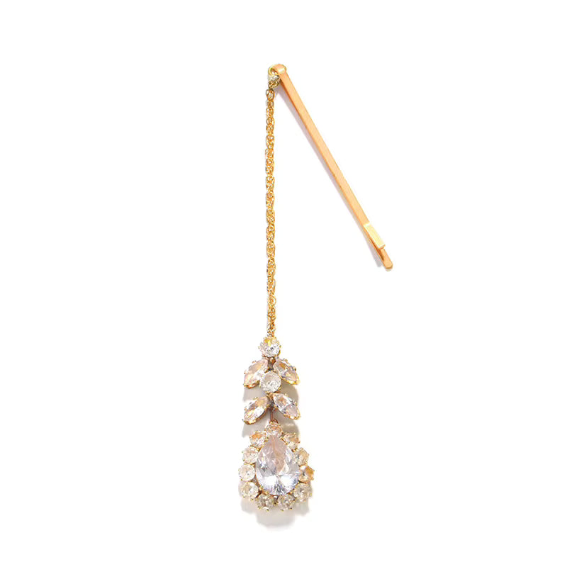Fashion Indian Bridal Forehead Chain Headwear Wedding Accessories Elegant Headband Leaf Zircon Hair Chain Jewelry For Women
