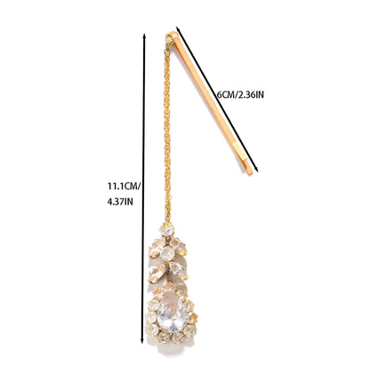 Fashion Indian Bridal Forehead Chain Headwear Wedding Accessories Elegant Headband Leaf Zircon Hair Chain Jewelry For Women