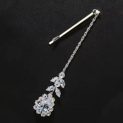Fashion Indian Bridal Forehead Chain Headwear Wedding Accessories Elegant Headband Leaf Zircon Hair Chain Jewelry For Women