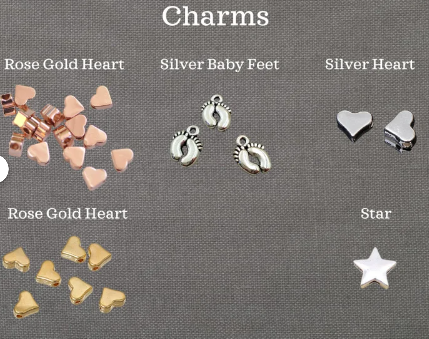 Elegant- Personalised Baby Shower Wish Bracelet, Mummy to Be, Charm String Bracelet, Personalised Gift - Gender Reveal BS66