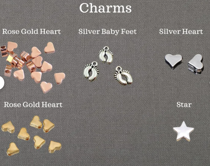 Elegant- Personalised Baby Shower Wish Bracelet, Mummy to Be, Charm String Bracelet, Personalised Gift - Gender Reveal BS66
