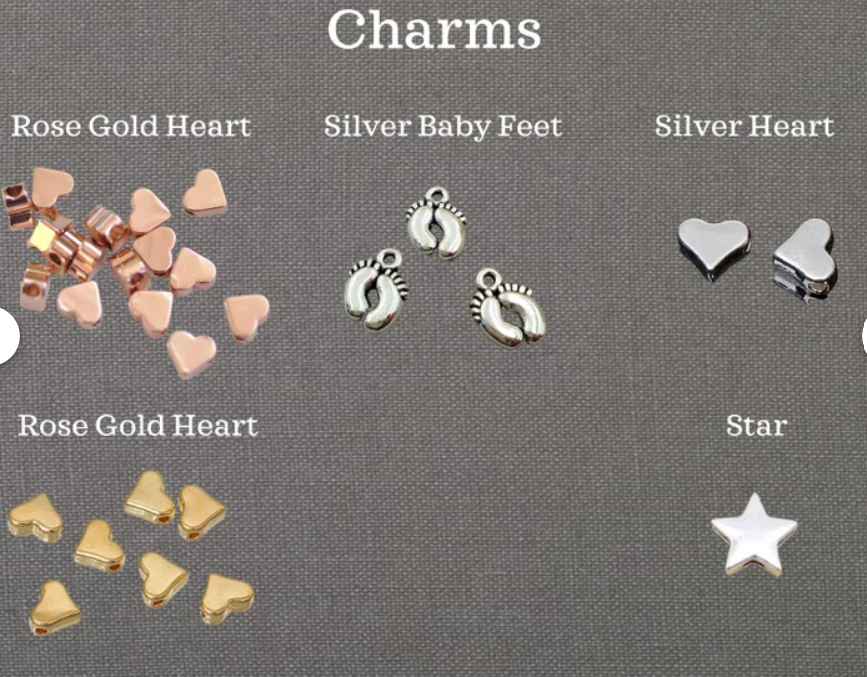 Elegant- Personalised Baby Shower Wish Bracelet, Mummy to Be, Charm String Bracelet, Personalised Gift - CA31
