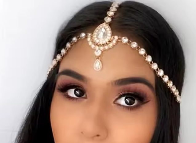 Gold Silver Color Rhinestone Bridal Forehead Head Chain Luxury Crystal Headpiece For Women Headbands Indian Wedding Hair Jewelry