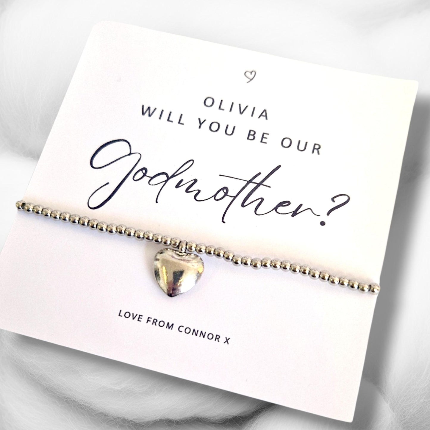 Will you be my  - our Godmother, Personalised, Guide mother, Fairy Godmother Bracelet: Charm, Custom Jewellery Gift - Guardian, Guide mother