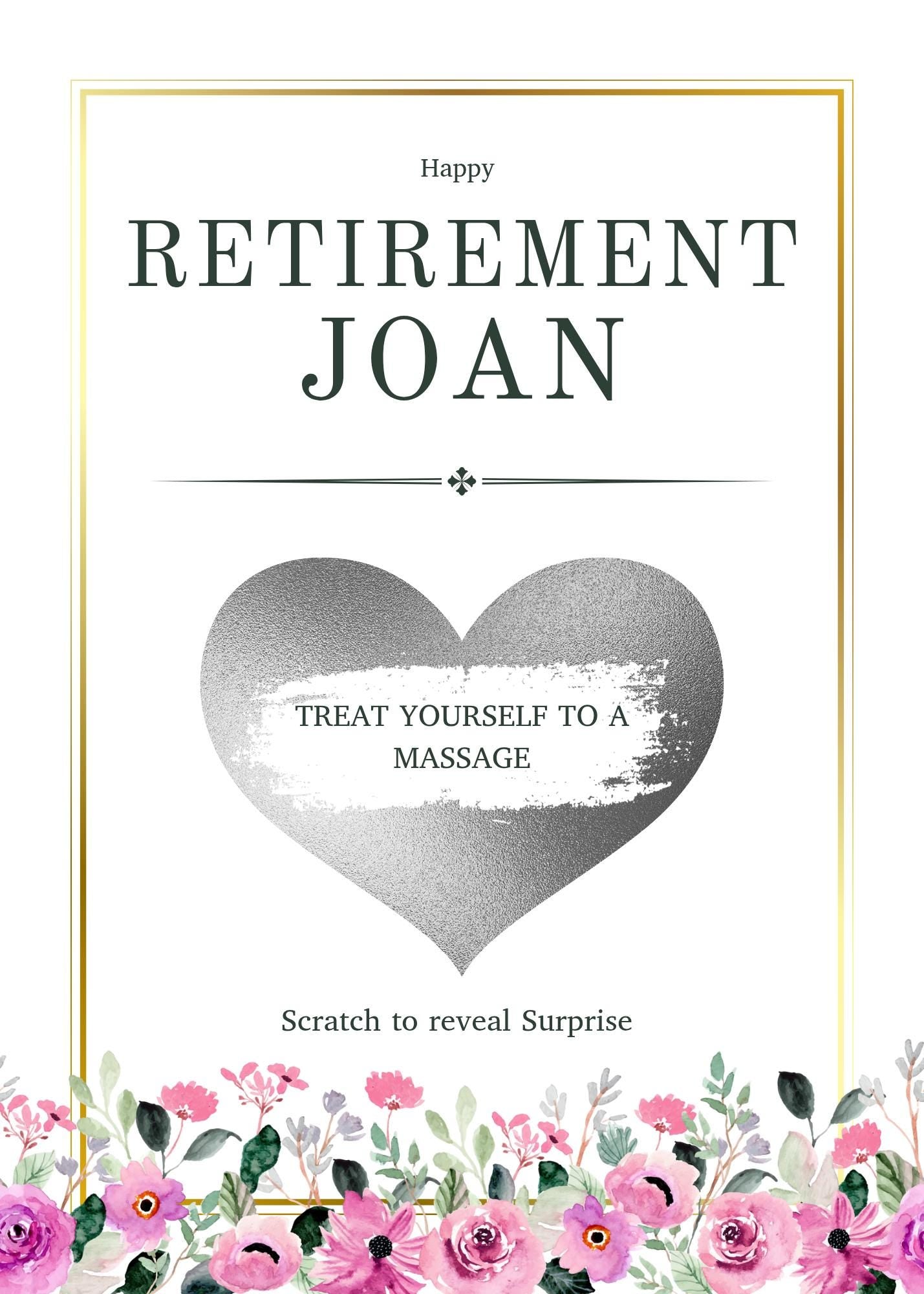 Personalised Retirement Scratch Off Card: Surprise Reveal Gift