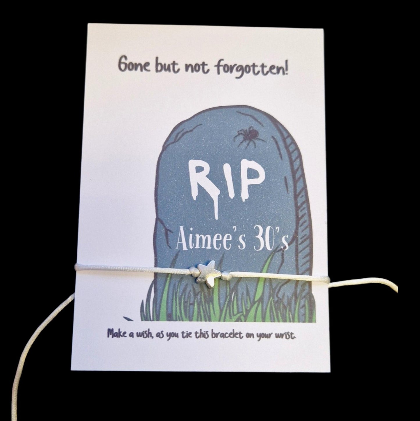 RIP Birthday Wish Bracelet – Funny Skull Party Favor