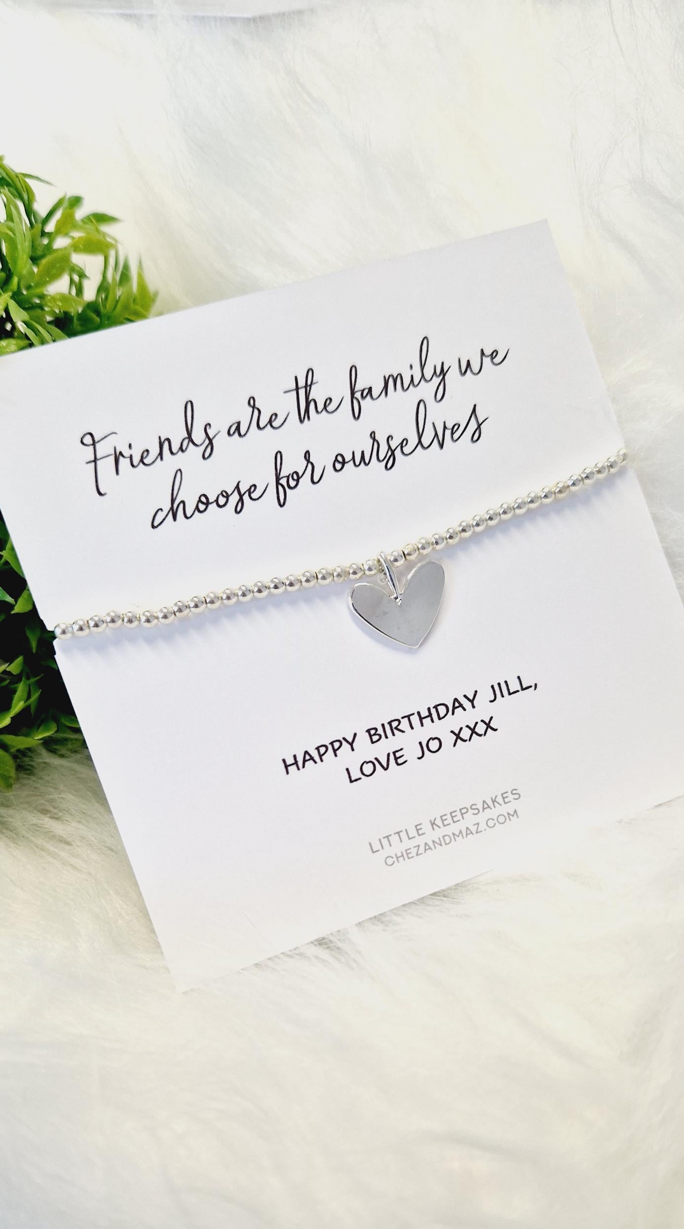 Friends Are the Family We Choose for Ourselves Bracelet – Silver Plated Friendship Jewellery, Gift for Best Friend, Chosen Family Quote JU6
