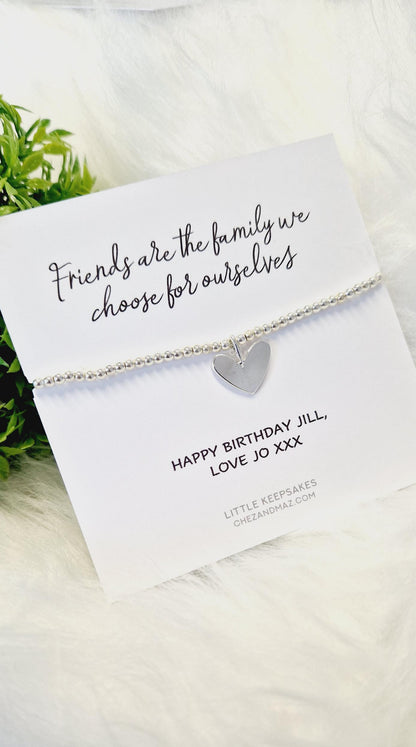 Friends Are the Family We Choose for Ourselves Bracelet – Silver Plated Friendship Jewellery, Gift for Best Friend, Chosen Family Quote JU6