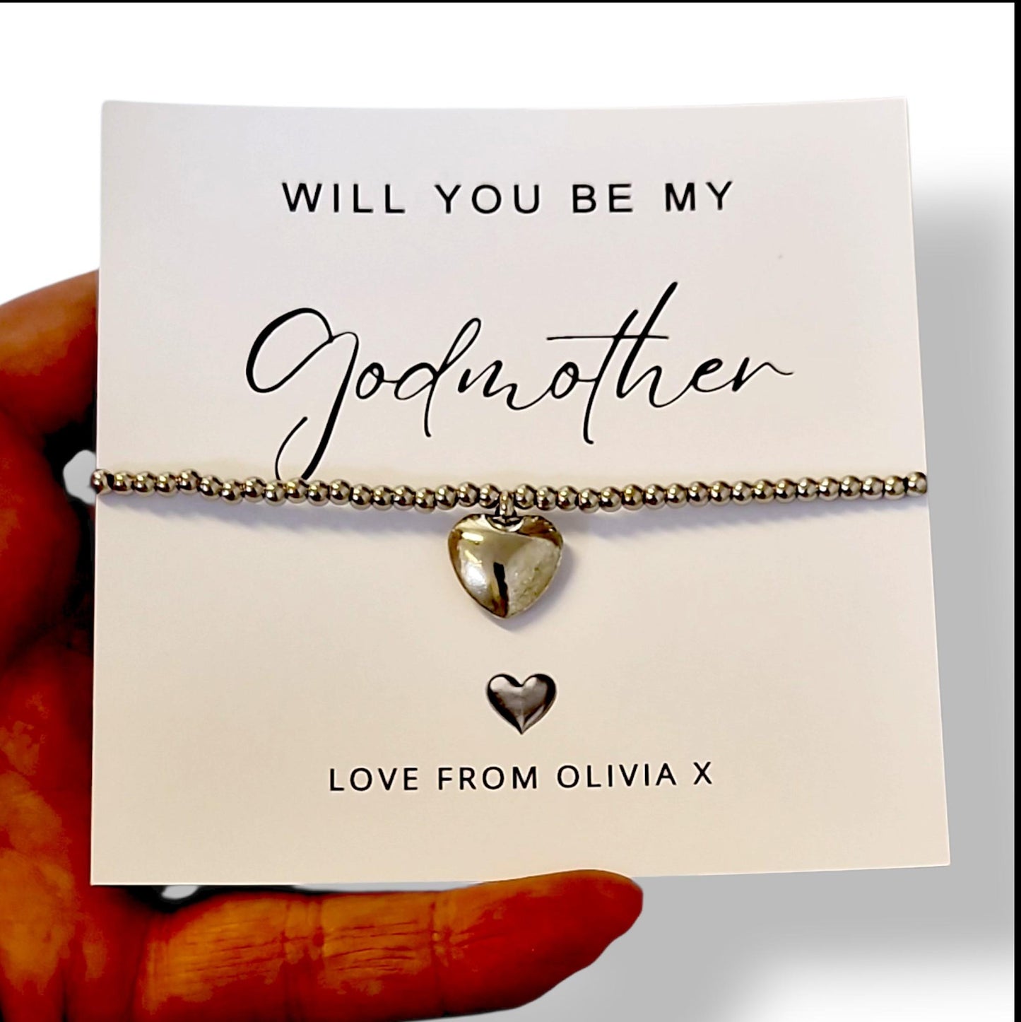 Will you be my  - our Godmother, Personalised, Guide mother, Fairy Godmother Bracelet: Charm, Custom Jewellery Gift - Guardian, Guide mother