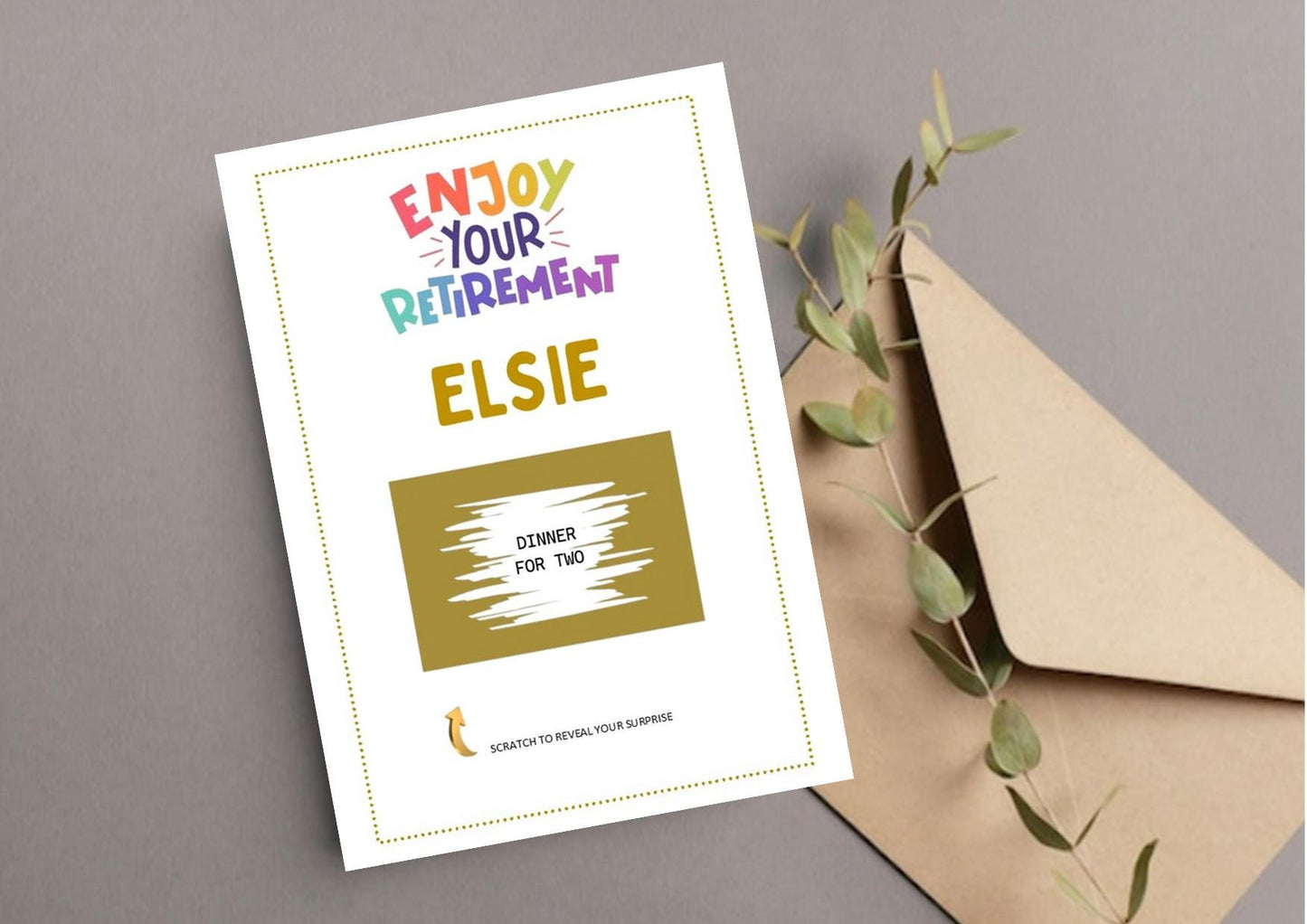 Personalised Retirement Scratch Off Card: Surprise Reveal Gift