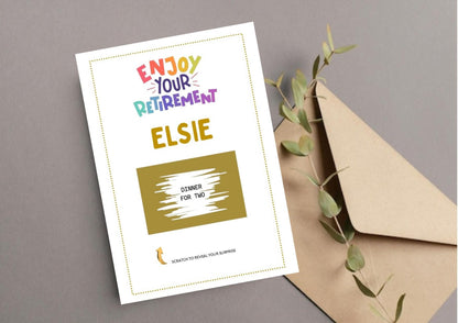 Personalised Retirement Scratch Off Card: Surprise Reveal Gift