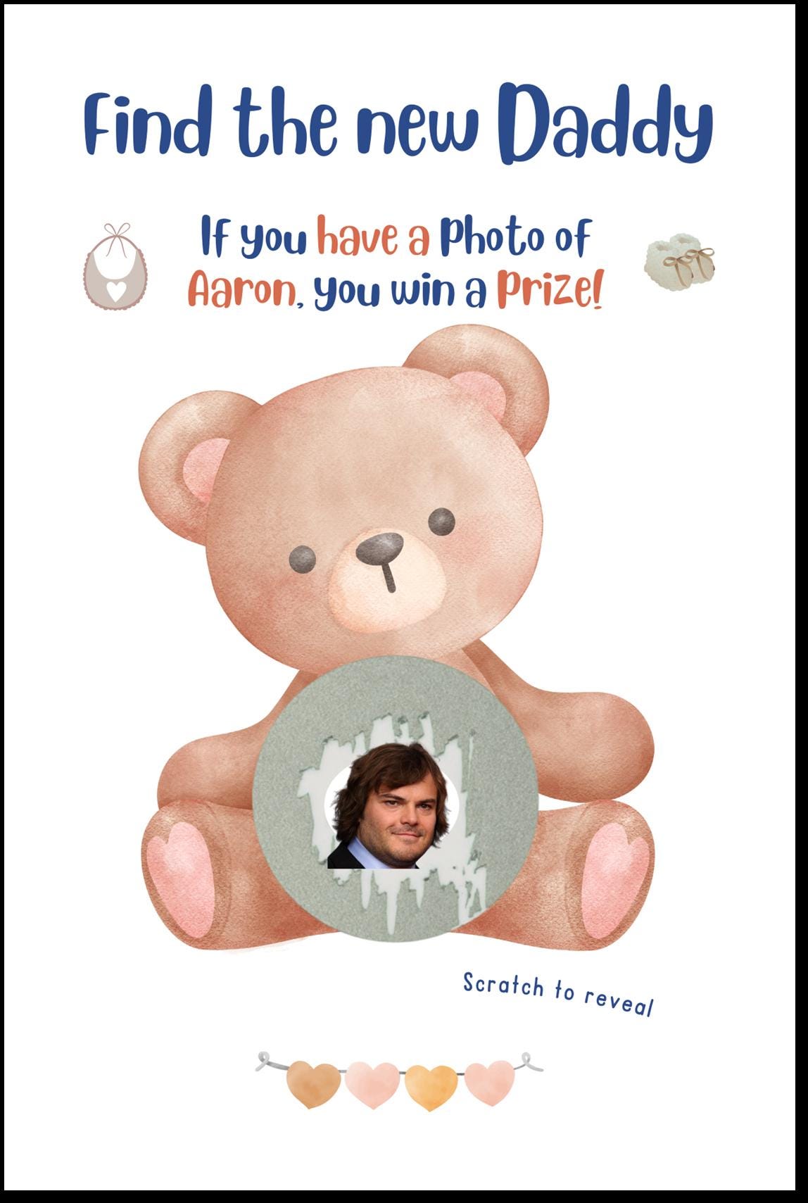 Printed Baby Shower Game Who Has The Daddy Scratch Off, Scratch Off Baby Shower Game, Who Has the Daddy Celebrity Edition, Baby Shower Games