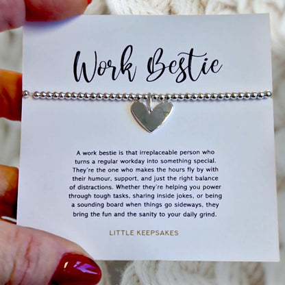 Personalised Work Bestie Bracelet: Silver Plated Bracelet - leaving Gift colleague gift work bestie gift co-worker Christmas Birthday