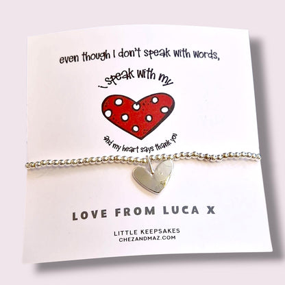 Teacher Thank You Bracelet: Silver Plated Autism Awareness Jewelry