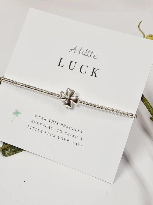 A Little Luck - Shamrock - Silver plated charm bracelet & Shamrock charm - New Job Gift - Good luck SH6