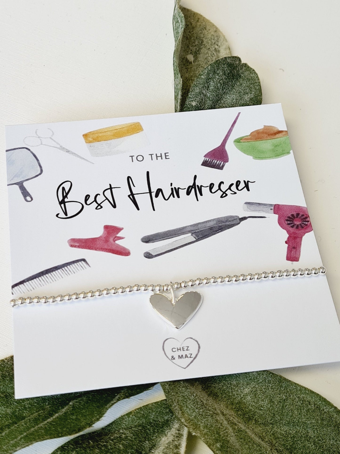 Best Hairdresser- Silver plated charm bracelet & silver heart charm - Gift - Bracelet - Hairdresser Gift Birthday