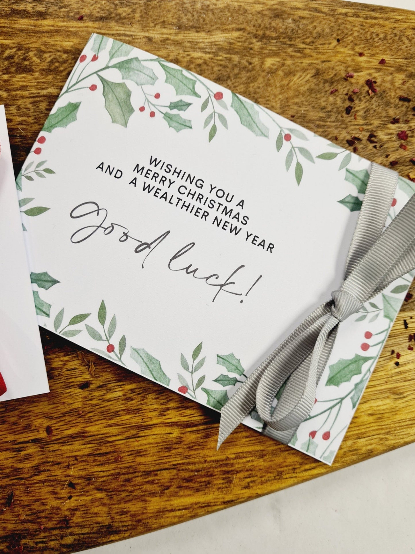 Novelty Christmas Lottery Ticket Holders - Wreaths and Borders -Scratch Card Gift -Table Decoration - Festive - BC101