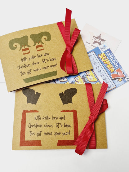 Funny Christmas Feet Novelty Christmas Lottery Ticket Holders-Scratch Card -Table Decoration-Festive-Cracker alternative - 6 Designs-FS5