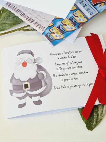 Scratch Card Holder Gift, Novelty Christmas Lottery Ticket Holders, Table Decoration -Elf, Santa,Snowman,Reindeer, Tree Designs - GS2