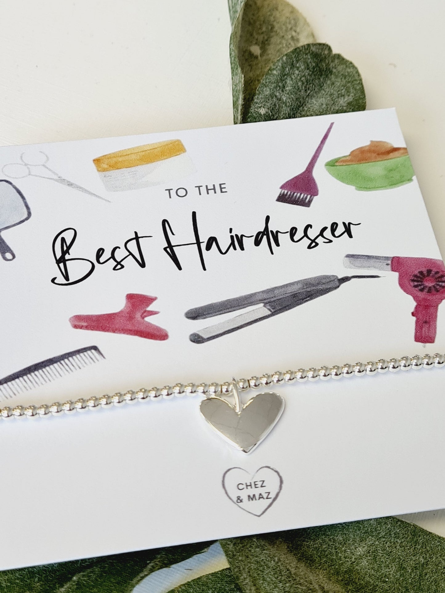 Best Hairdresser- Silver plated charm bracelet & silver heart charm - Gift - Bracelet - Hairdresser Gift Birthday