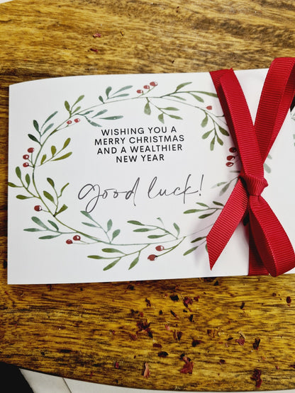 Novelty Christmas Lottery Ticket Holders - Wreaths and Borders -Scratch Card Gift -Table Decoration - Festive - BC101