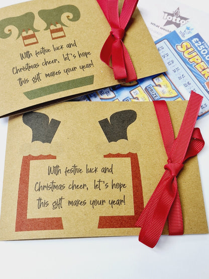 Funny Christmas Feet Novelty Christmas Lottery Ticket Holders-Scratch Card -Table Decoration-Festive-Cracker alternative - 6 Designs-FS5