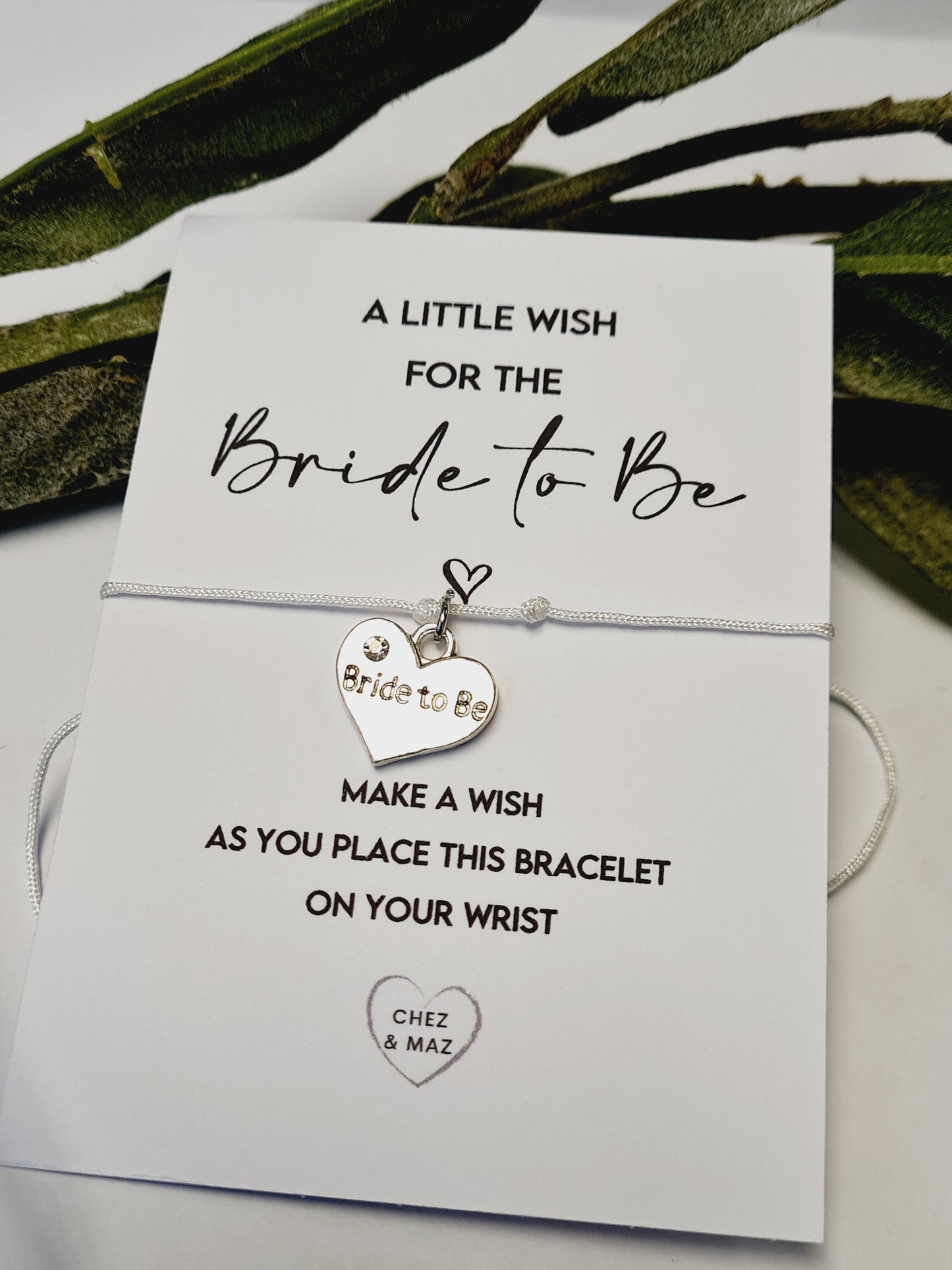 Bride to Be Wish Bracelet: Hen Party Favour, Tibetan Silver Heart