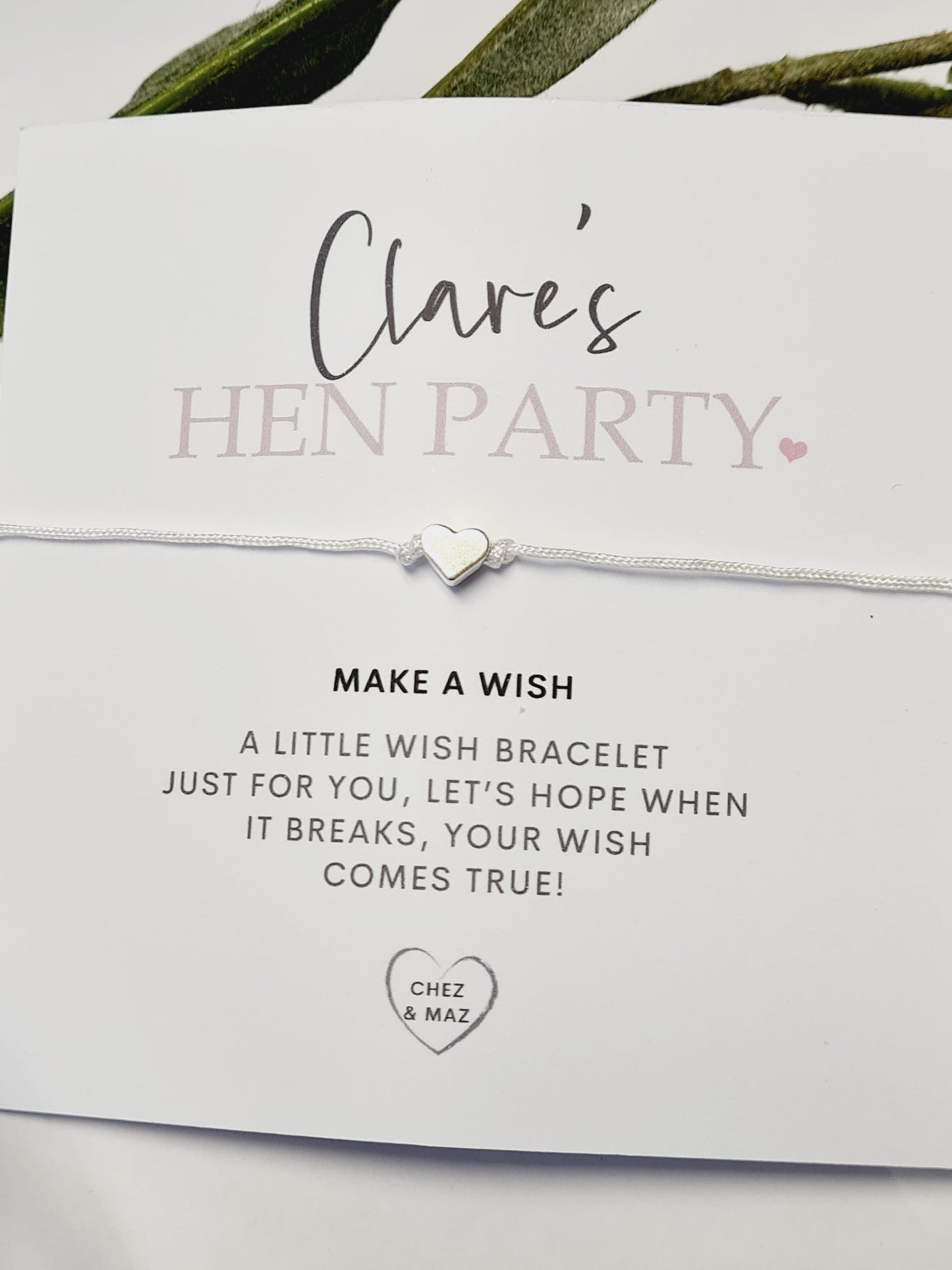 Personalized Hen Party Wish Bracelet: Bride To Be Gift