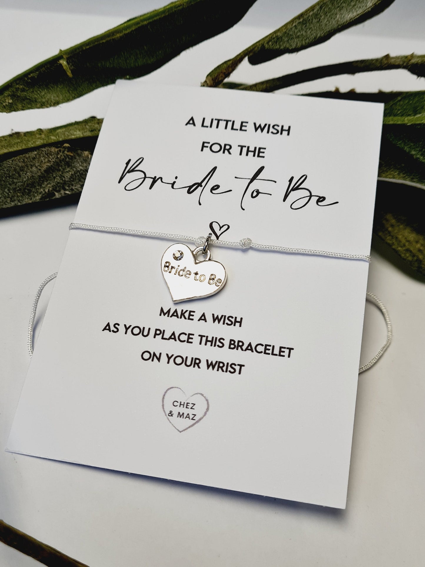 Bride to Be Wish Bracelet: Hen Party Favour, Tibetan Silver Heart