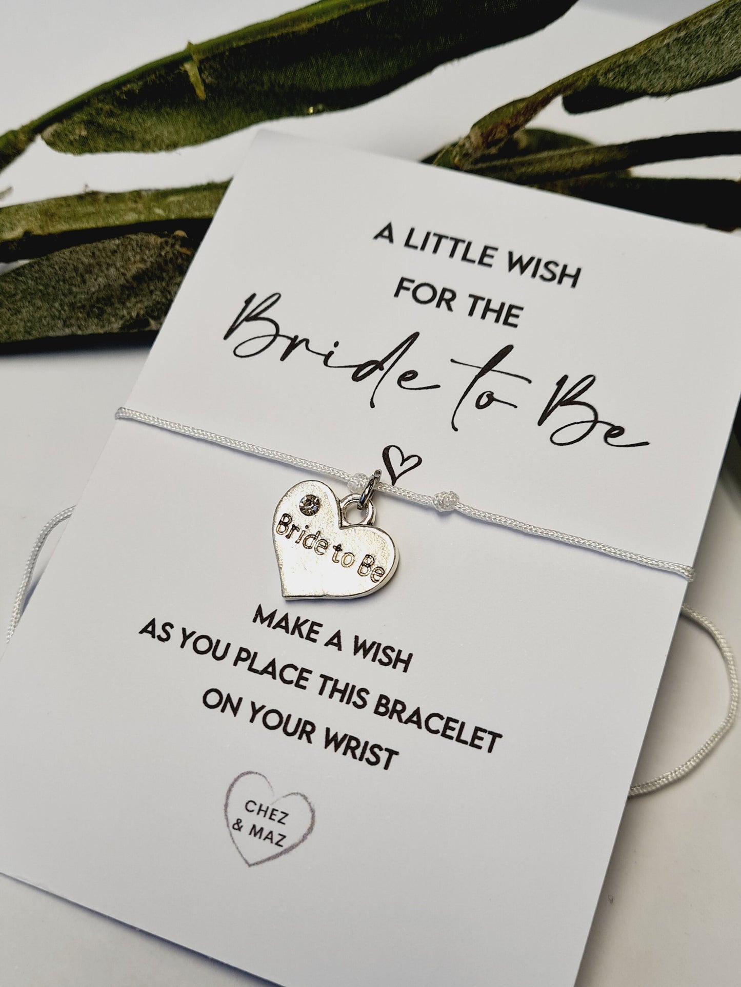 Bride to Be Wish Bracelet: Hen Party Favour, Tibetan Silver Heart