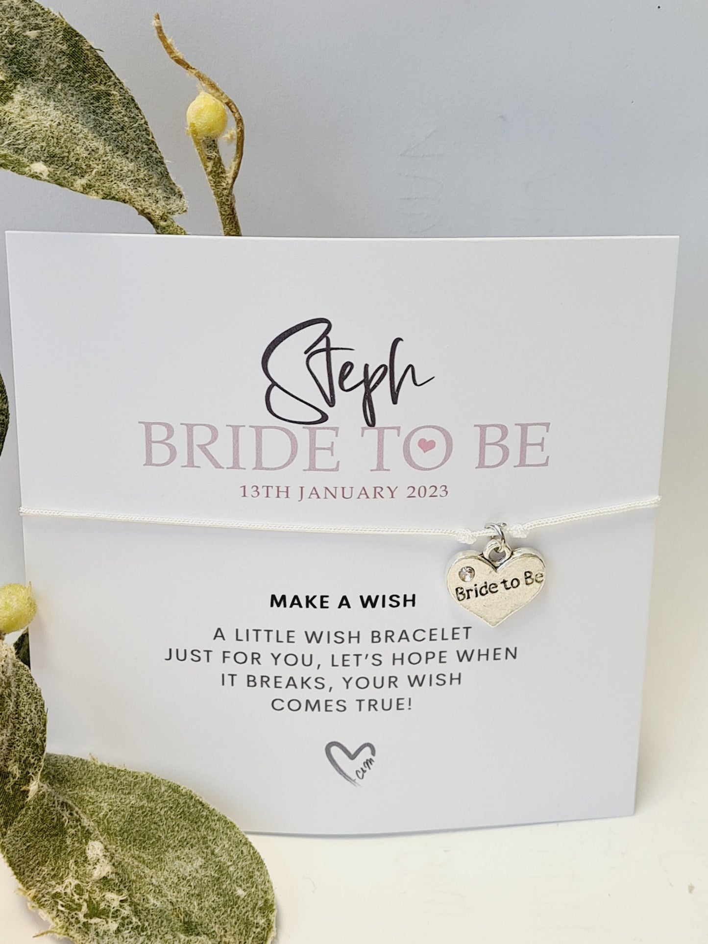Hen Party, Hen Do, Wish Bracelet: Bride To Be Gift. Pink and white. Hen Weekend