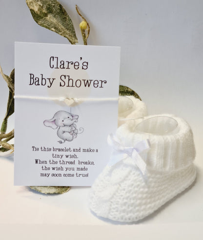 Elephant  - Personalised Baby Shower Wish Bracelet, Mummy to Be, Charm String Bracelet, Personalised Gift - Ele2