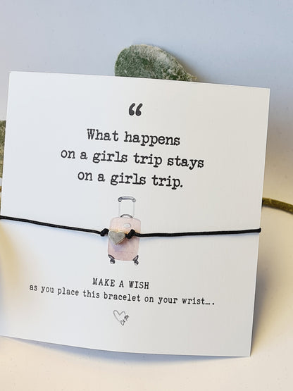 Girls Trip Wish Bracelet: Tibetan Silver Heart Charm