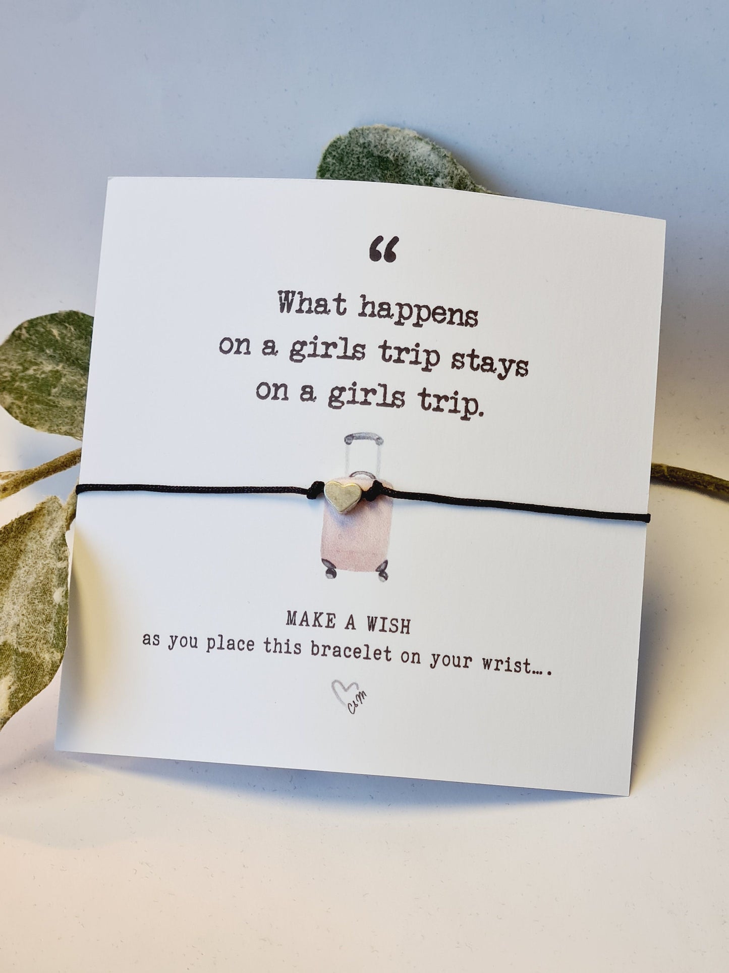 Girls Trip Wish Bracelet: Tibetan Silver Heart Charm
