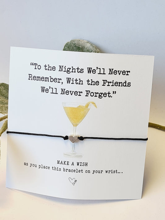 Girls Trip Wish Bracelet: 'To the Nights We'll Never Remember' - Girls weekend, Girls holiday