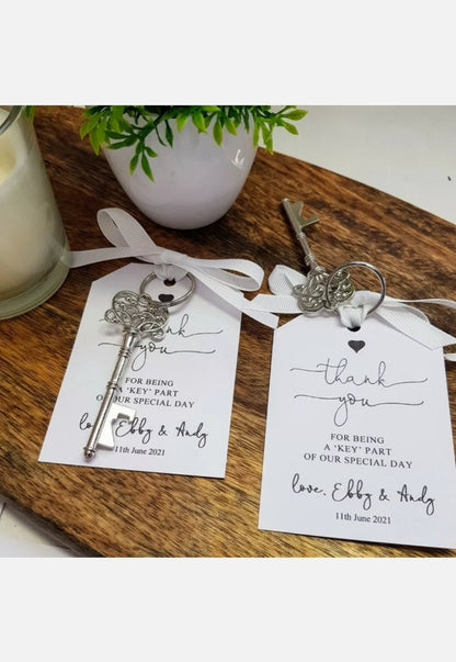 Personalized Key Bottle Opener Wedding Favors with Gift Tag