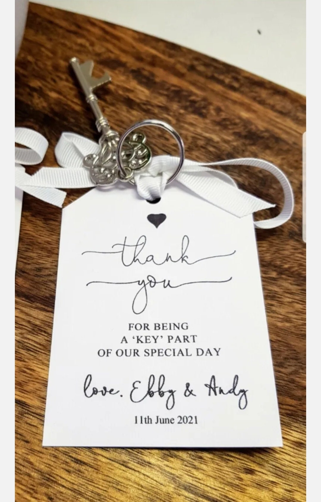 Personalized Key Bottle Opener Wedding Favors with Gift Tag