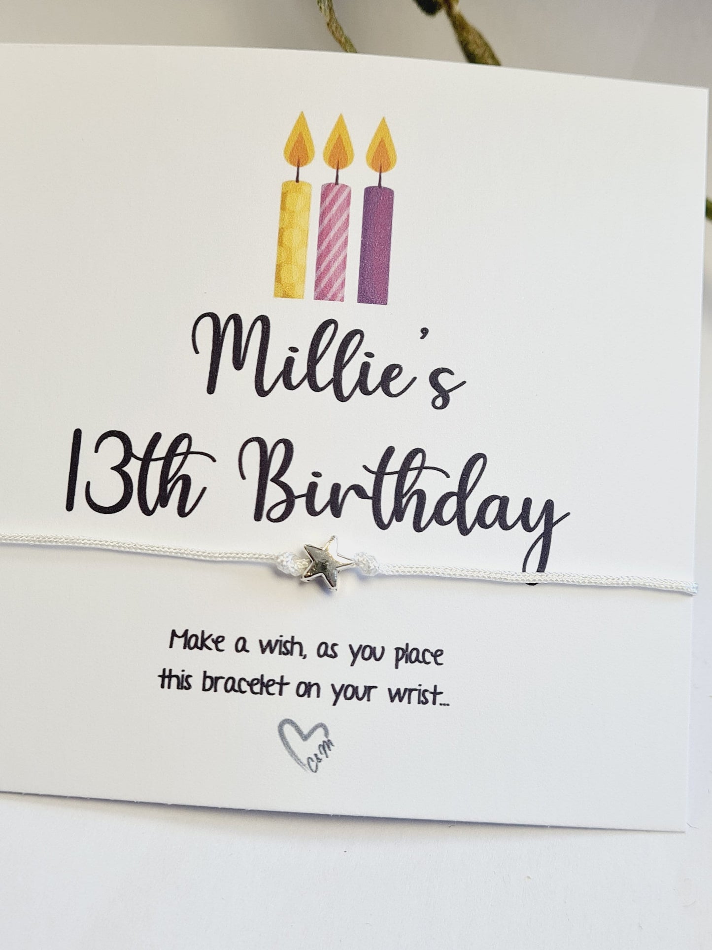 Personalised Birthday Wish Bracelet: Star Charm, Party Favor