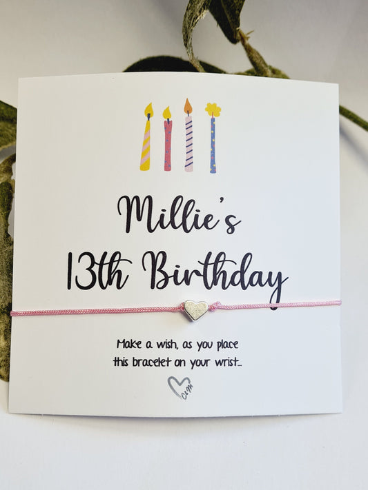 Personalised Birthday Wish Bracelet: Star Charm, Party Favor
