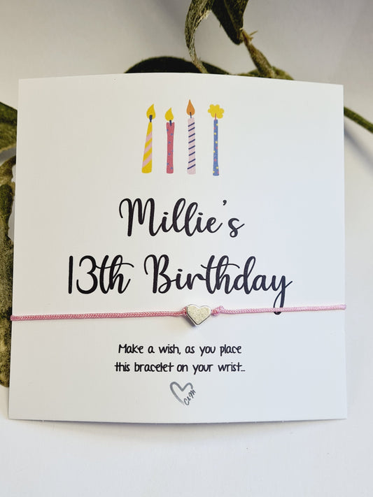 Personalised Birthday Wish Bracelet: Star Charm, Party Favor