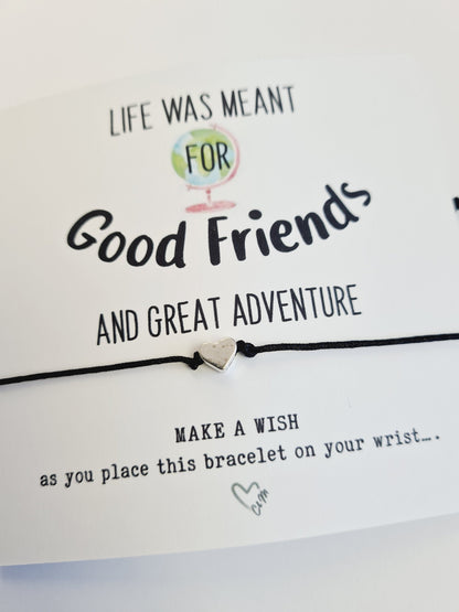Girls Trip; Girls Weekend; Girls Getaway Gift; Keepsake Wish Bracelet; Girls Road Trip, Wish Bracelet; Girls Weekend Gift - GA34