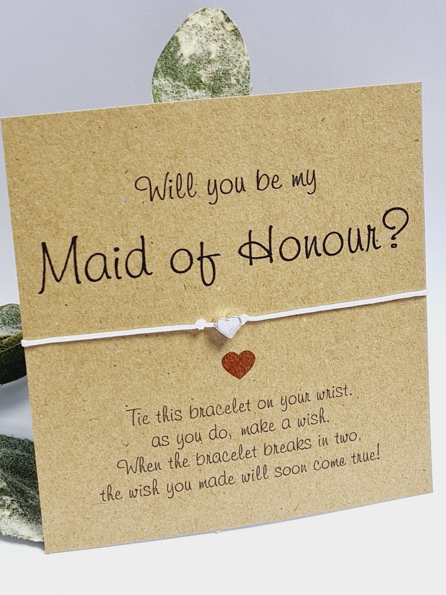 Bridesmaid - Maid of Honour - Flower Girl request - proposal | Bridesmaid bracelet | Bridesmaid favour | Eco Brown - WU7