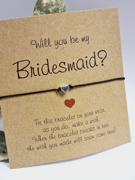 Bridesmaid - Maid of Honour - Flower Girl request - proposal | Bridesmaid bracelet | Bridesmaid favour | Eco Brown - WU7