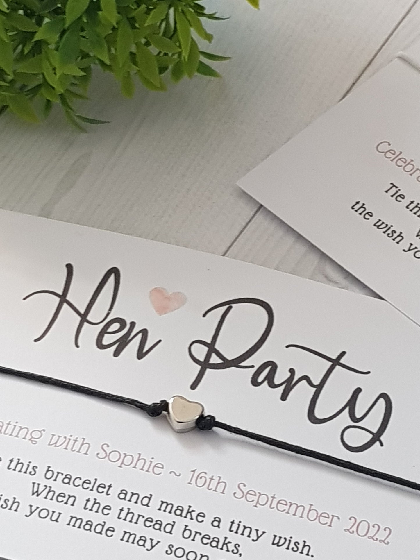 Hen Party Wish Bracelets - Personalised  - Goodie Bag Filler - Hen Weekend, Hen Do, Girls Weekend - Bride to Be - CHP5