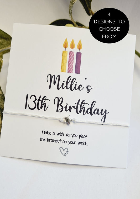 Personalised Birthday Wish Bracelet: Star Charm, Party Favor