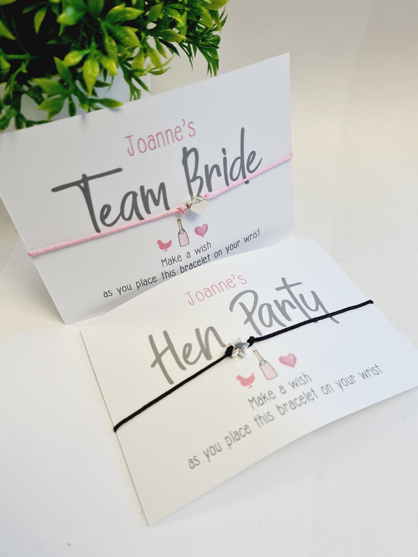 Pretty Hen Party Wish Bracelets - Personalised  - Goodie Bag Filler - Hen Weekend, Hen Do, Girls Weekend - Bride to Be - HCH9
